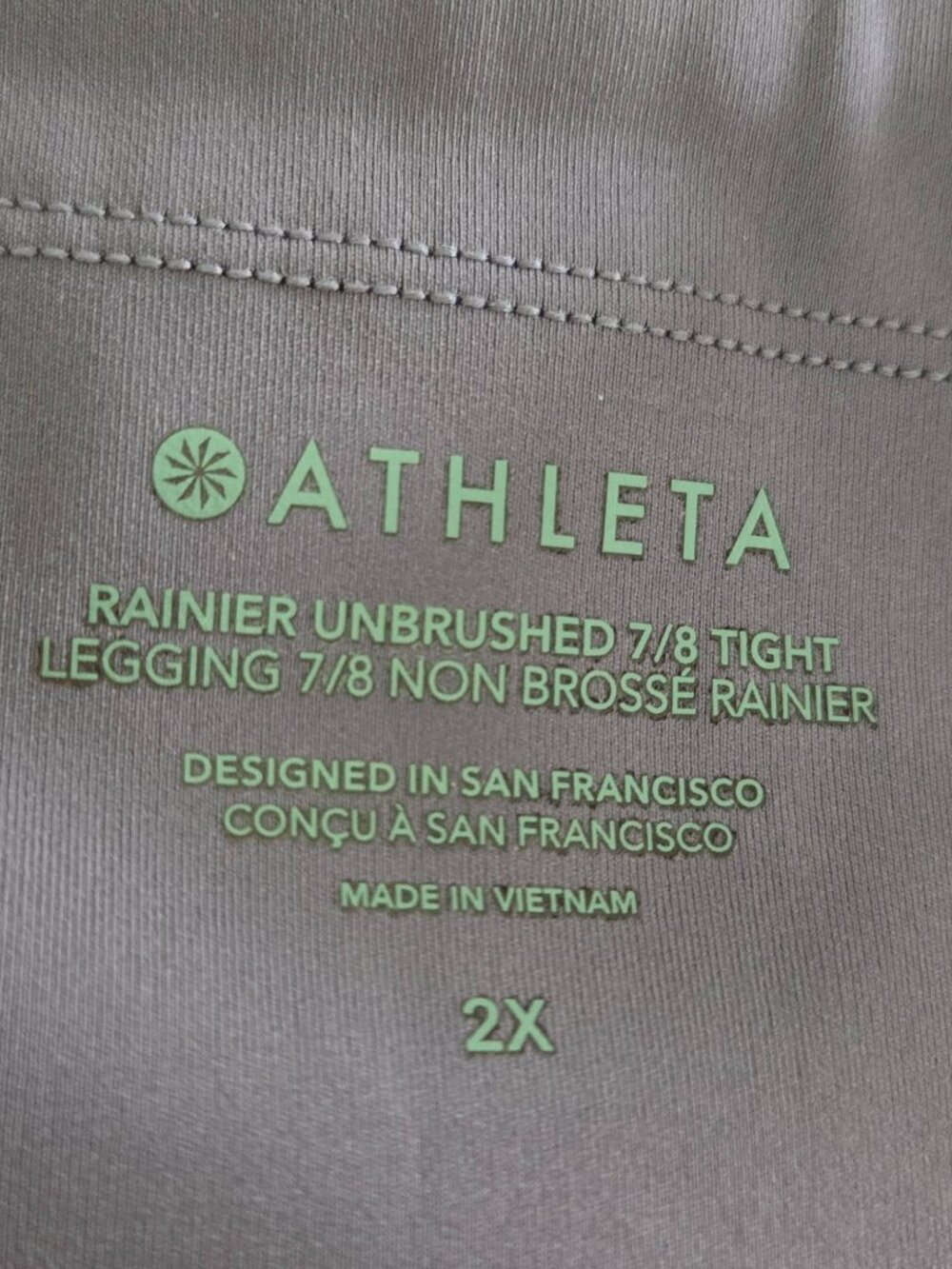 Athleta Rainier Unbrushed 7/8 Tight Leggings Womens Mauve Activewear Yoga Gym 2X - Picture 4 of 6